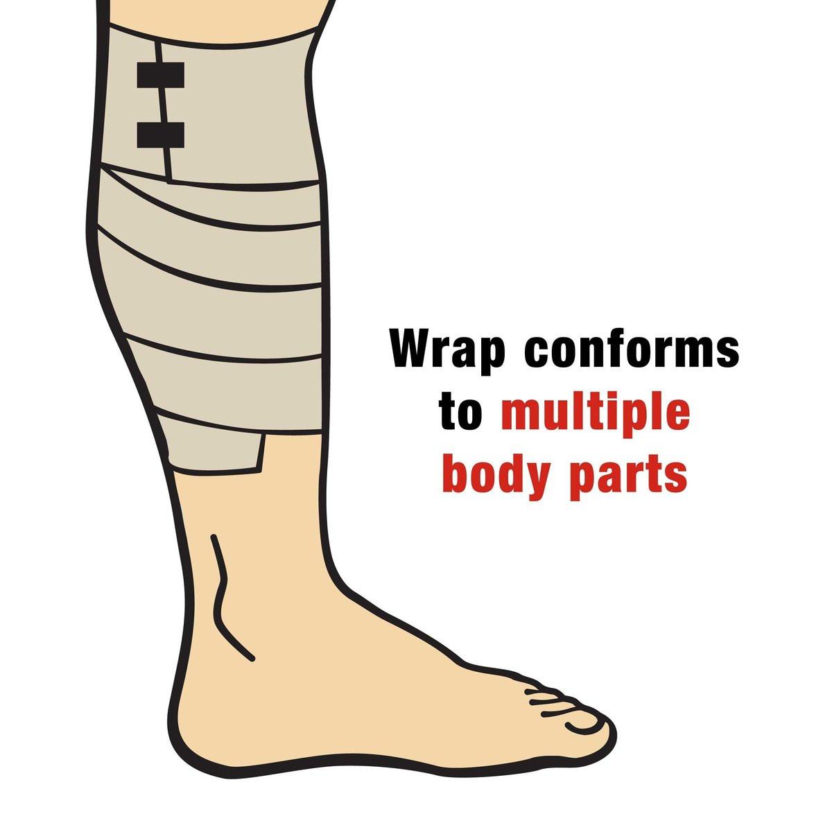 ACE 3 Zoll elastische Bandage mit Clips, beige, ideal für Ellbogen, Knöchel, Knie und mehr, perfekt für Sport, angenehmes Design mit weichem Gefühl, waschbar und wiederverwendbar