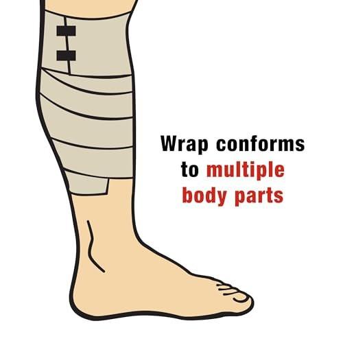 ACE 3 Zoll elastische Bandage mit Clips, beige, ideal für Ellbogen, Knöchel, Knie und mehr, perfekt für Sport, angenehmes Design mit weichem Gefühl, waschbar und wiederverwendbar