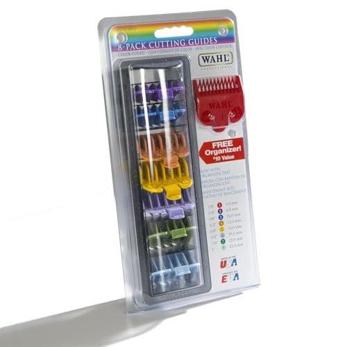 Wahl Professional Aufsteckkämme 1-8, farbcodierte Haarschneidemaschinenaufsätze, langlebig und einfach zu verwenden