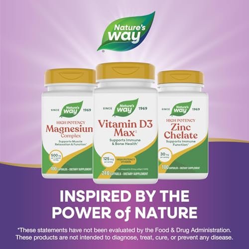 Nature's Way Vitamin D3 Max – Unterstützt gesunde Knochen & Zähne* und das Immunsystem*, 125 mcg pro Portion, 240 Softgels