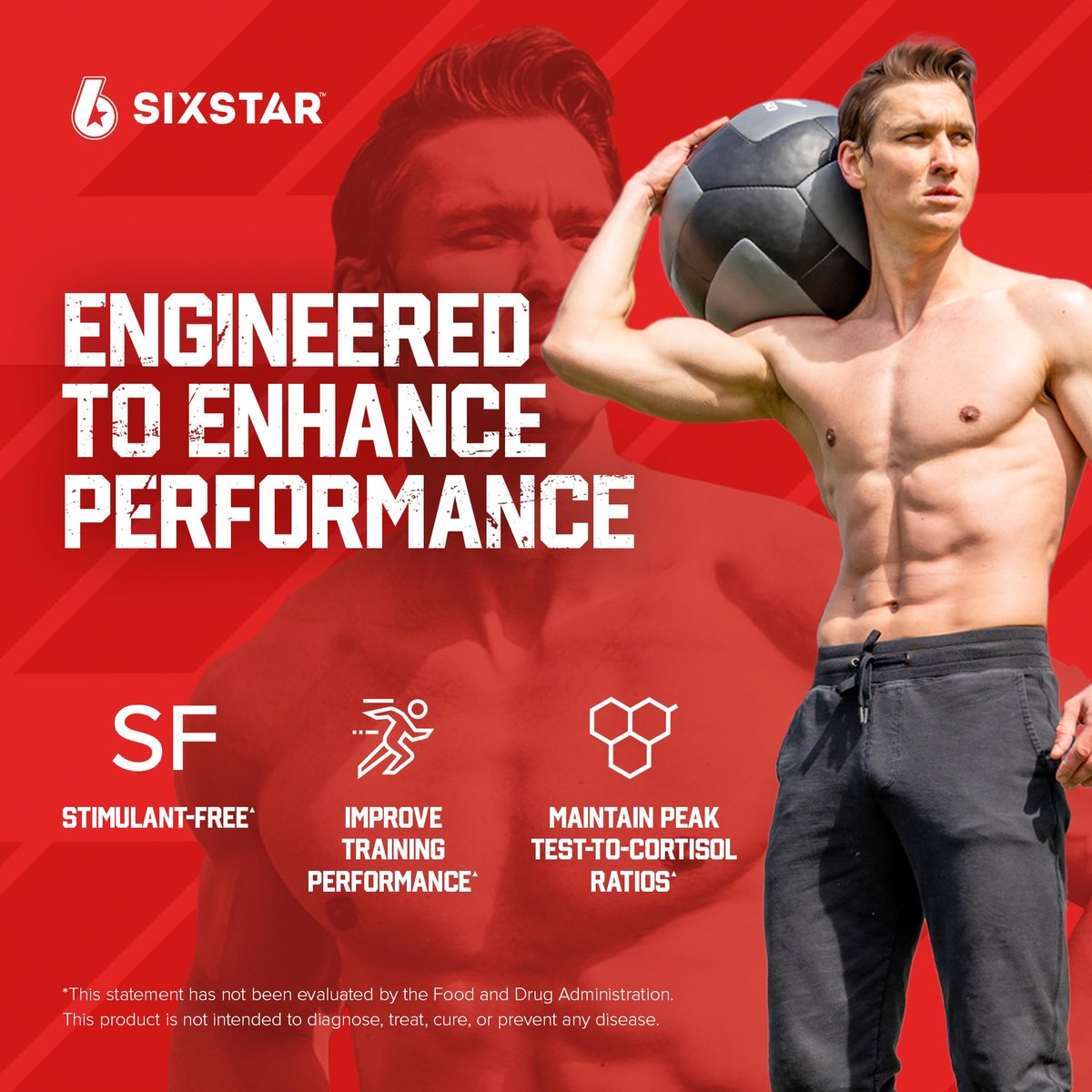 Six Star Testosteron Booster für Männer mit Rhodiola-Extrakt und Bor-Citrat – Nahrungsergänzungsmittel für Muskelwachstum, Ausdauer und Energie – 60 Kapseln