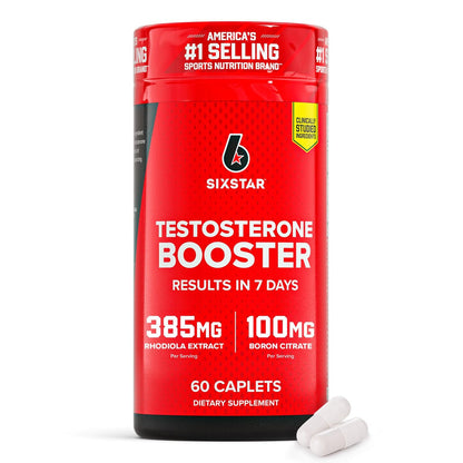 Six Star Testosteron Booster für Männer mit Rhodiola-Extrakt und Bor-Citrat – Nahrungsergänzungsmittel für Muskelwachstum, Ausdauer und Energie – 60 Kapseln