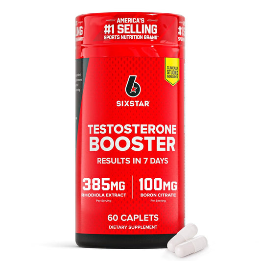 Six Star Testosteron Booster für Männer mit Rhodiola-Extrakt und Bor-Citrat – Nahrungsergänzungsmittel für Muskelwachstum, Ausdauer und Energie – 60 Kapseln