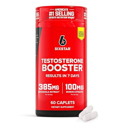 Six Star Testosteron Booster für Männer mit Rhodiola-Extrakt und Bor-Citrat – Nahrungsergänzungsmittel für Muskelwachstum, Ausdauer und Energie – 60 Kapseln