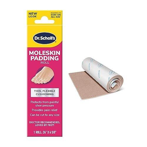 Dr. Scholl's Moleskin Polsterrolle – Dünne, flexible Polsterung & Schmerzlinderung – Zuschneidbar – Arztempfohlen – 61 cm x 11,7 cm
