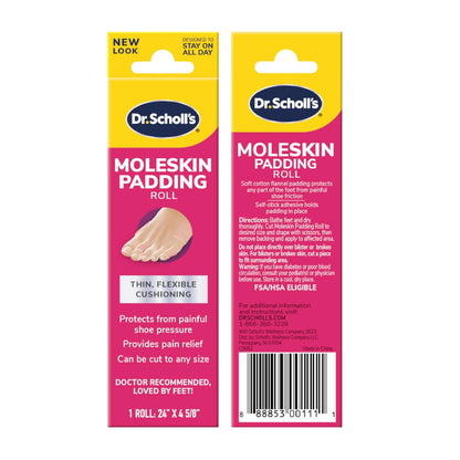 Dr. Scholl's Moleskin 2 Rollen - Hautschutz gegen Reibung und Blasen