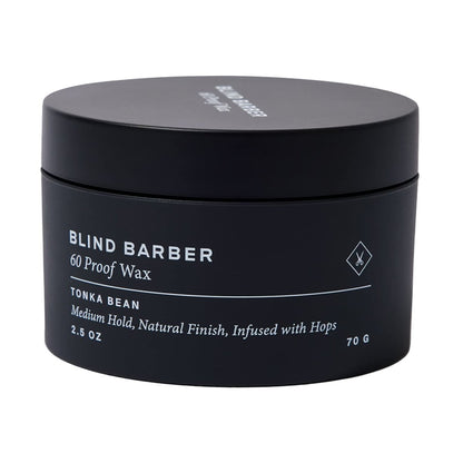 Blind Barber 60 Proof Haarwachs für Männer – Wasserbasiertes Stylingwachs mit mittlerem Halt und Glanz – Angereichert mit Hopfenextrakt – Tierversuchsfrei – Tonkabohne Duft (75 ml)