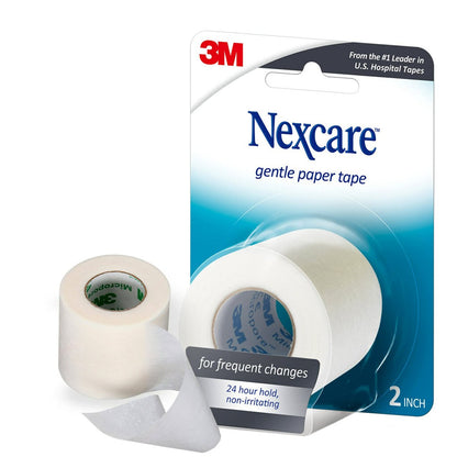 Nexcare Sanftes Papierband, medizinisches Papierband für empfindliche Haut – sichert Verbände und lässt sich sanft entfernen – 5 cm x 9,1 m, 1 Rolle