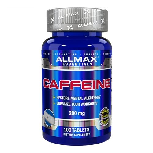ALLMAX Koffein 100 Tabletten – Steigert geistige Wachsamkeit, Konzentration & Energie – Vegan – 100 Portionen