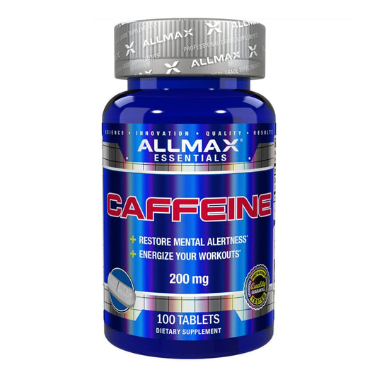 ALLMAX Koffein 100 Tabletten – Steigert geistige Wachsamkeit, Konzentration & Energie – Vegan – 100 Portionen
