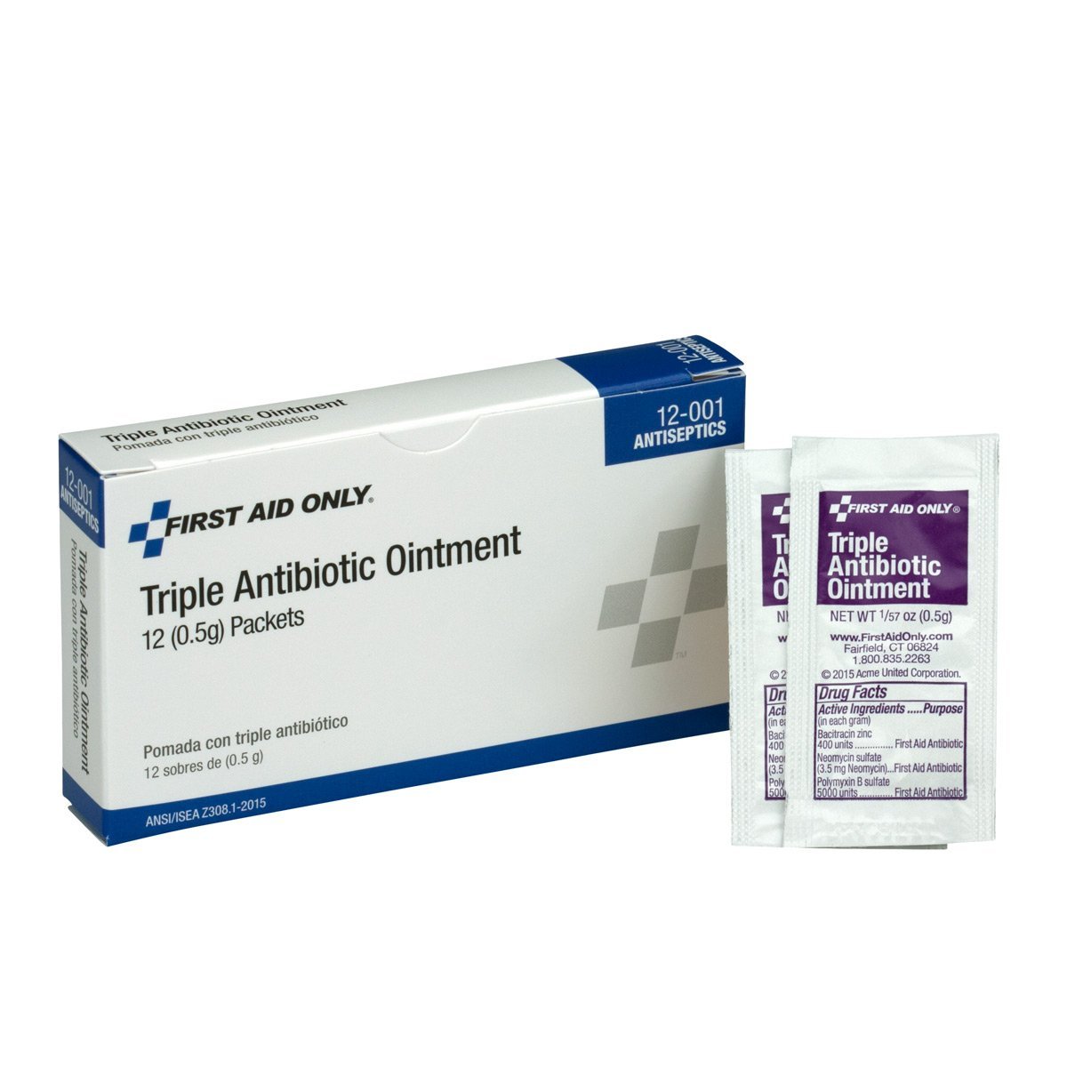 First Aid Only 12-001 Triple-Antibiotikum-Salbe-Beutel (12er-Pack) – 0,5 Gramm