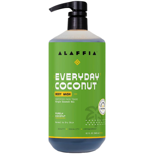 Alaffia Duschgel, EveryDay Coconut – Sanfte Kokosnuss-Reinigung für normale bis trockene Haut, 946 ml