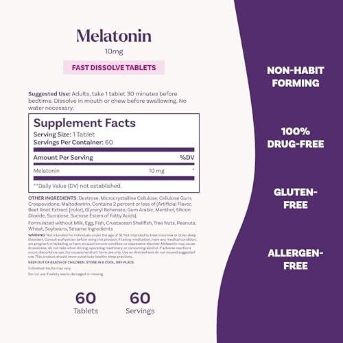 Natrol Melatonin 5 mg Lutschtabletten Erdbeergeschmack – 90 Stück, schnell lösend, für erholsamen Schlaf