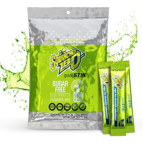 Sqwincher Quik Stik Zero Oral Electrolyte-Lösung mit Zitronen-Limetten-Geschmack, 0,11 oz. Beutel, 50 Stück