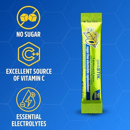 Sqwincher Quik Stik Zero Oral Electrolyte-Lösung mit Zitronen-Limetten-Geschmack, 0,11 oz. Beutel, 50 Stück