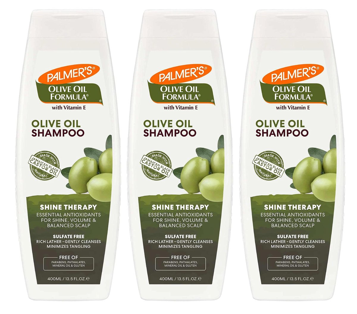 Palmer's Olive Oil Formula mit Vitamin E, Glättendes Shampoo 400 ml (3er-Pack)
