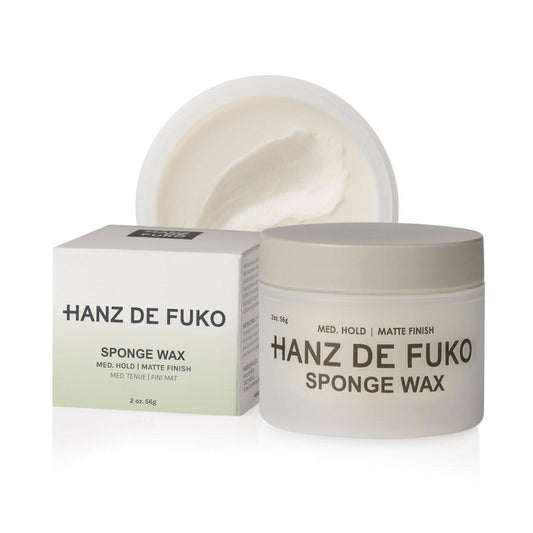 Hanz de Fuko Sponge Wax – Premium Herren Haarstyling Wachs mit mittlerem Halt & semi-mattem Finish – 2 oz Reisegröße