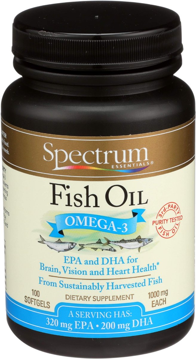 Spectrum Essentials Omega-3 Fischöl Weichkapseln, 1000 mg, 100 Stück