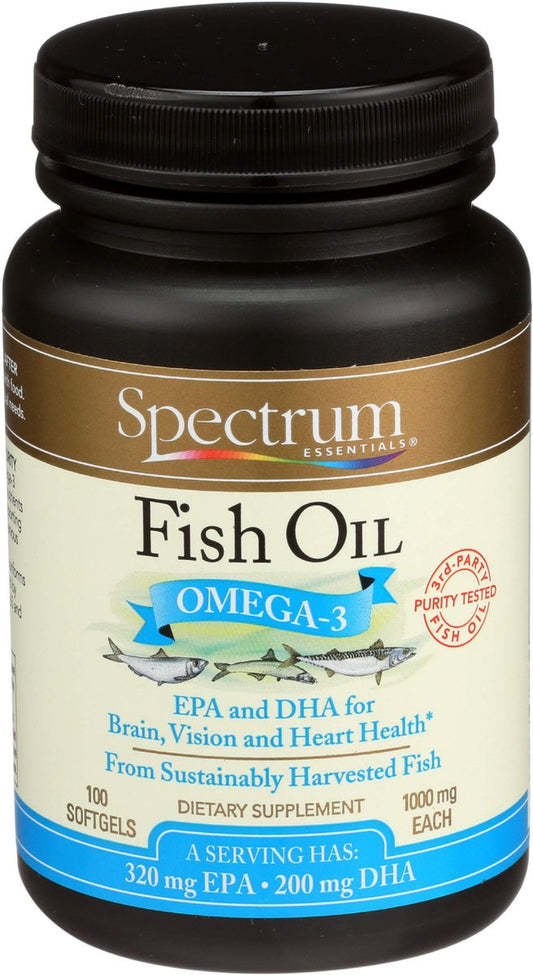 Spectrum Essentials Omega-3 Fischöl Weichkapseln, 1000 mg, 100 Stück