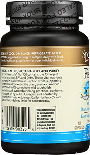 Spectrum Essentials Omega-3 Fischöl Weichkapseln, 1000 mg, 100 Stück