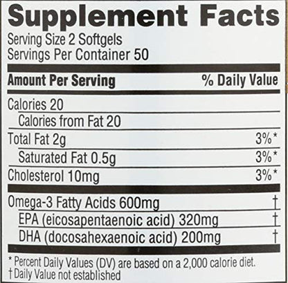 Spectrum Essentials Omega-3 Fischöl Weichkapseln, 1000 mg, 100 Stück