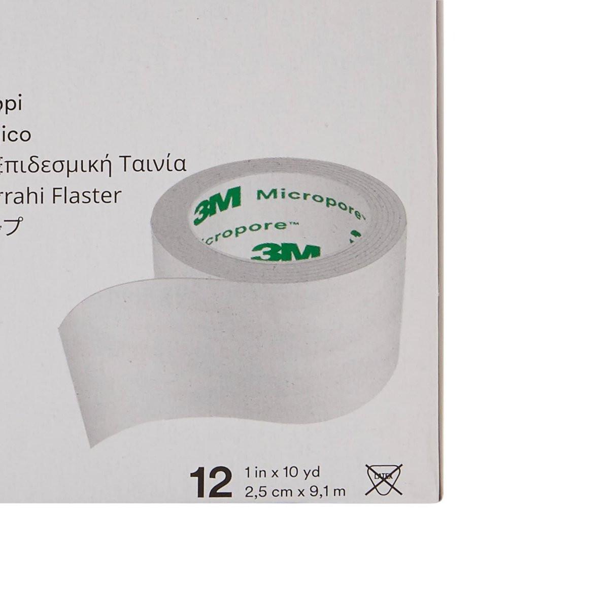 3M™ Micropore™ Chirurgisches Tape 1530-1, 1 Zoll x 10 Yard (2,5 cm x 9,1 m), 12 Rollen/Karton – Weiß