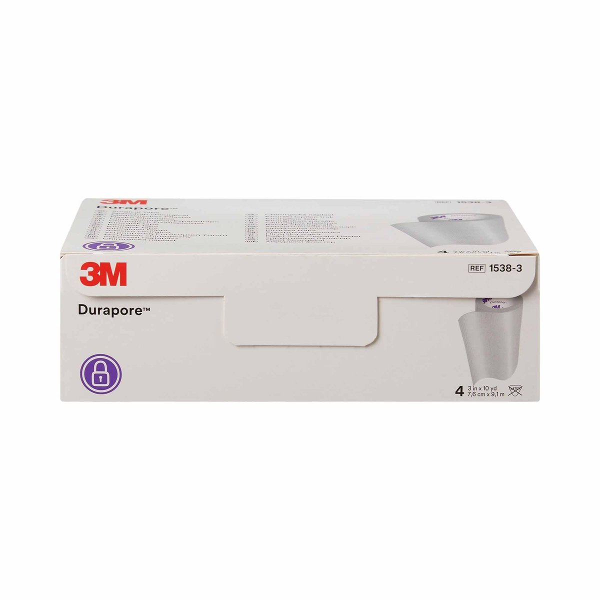 3M™ Durapore™ Chirurgisches Tape 1538-3, 7,5 cm x 9,1 m, 4 Rollen pro Packung