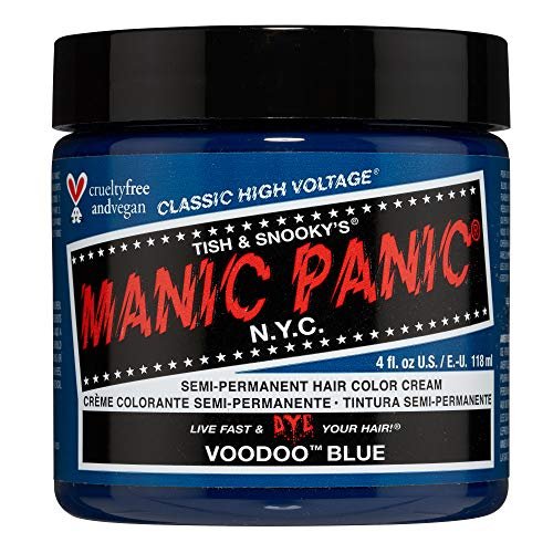 MANIC PANIC Classic Voodoo Blue Semi-permanente Haarfarbe – Dunkles Grünblau – Vegan, Ammoniakfrei & Tierversuchsfrei – 4 oz