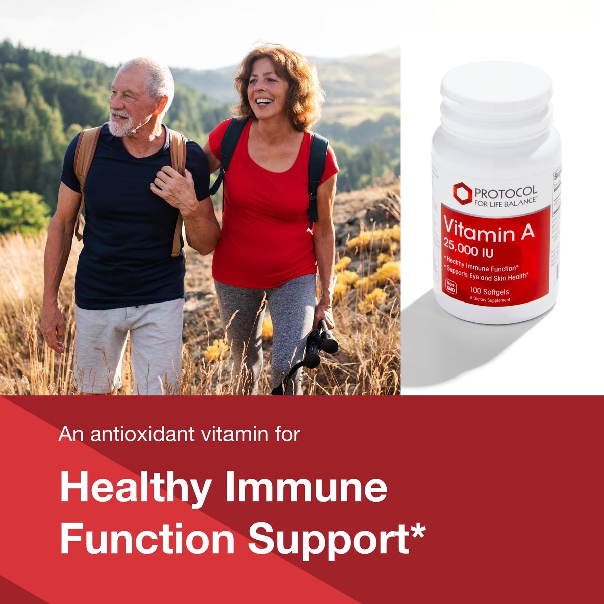 PROTOCOL FOR LIFE BALANCE Vitamin A 25.000 IE – Für Augen, Netzhaut und Immunsystem – 100 Weichkapseln