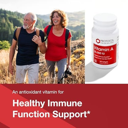 PROTOCOL FOR LIFE BALANCE Vitamin A 25.000 IE – Für Augen, Netzhaut und Immunsystem – 100 Weichkapseln