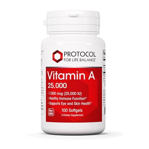 PROTOCOL FOR LIFE BALANCE Vitamin A 25.000 IE – Für Augen, Netzhaut und Immunsystem – 100 Weichkapseln
