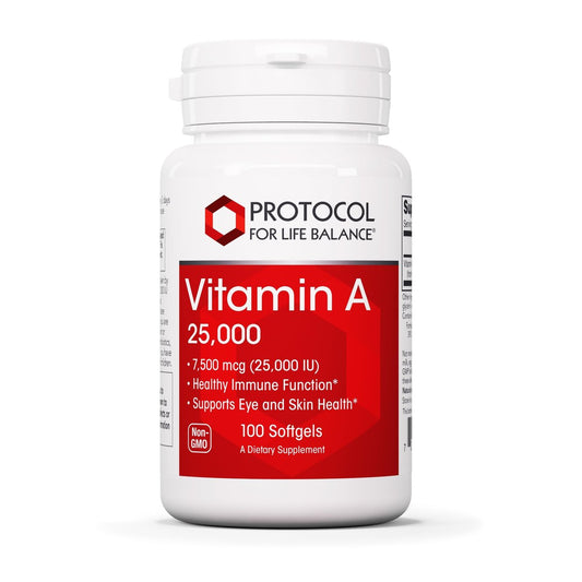 PROTOCOL FOR LIFE BALANCE Vitamin A 25.000 IE – Für Augen, Netzhaut und Immunsystem – 100 Weichkapseln