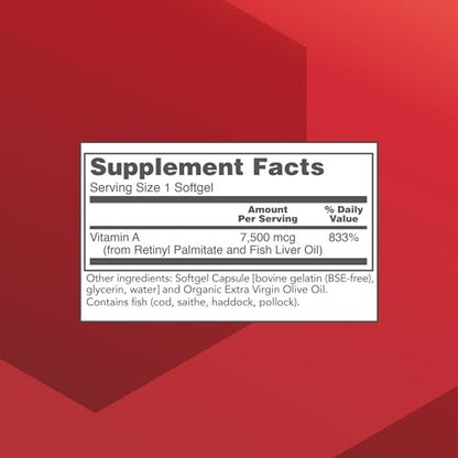 PROTOCOL FOR LIFE BALANCE Vitamin A 25.000 IE – Für Augen, Netzhaut und Immunsystem – 100 Weichkapseln