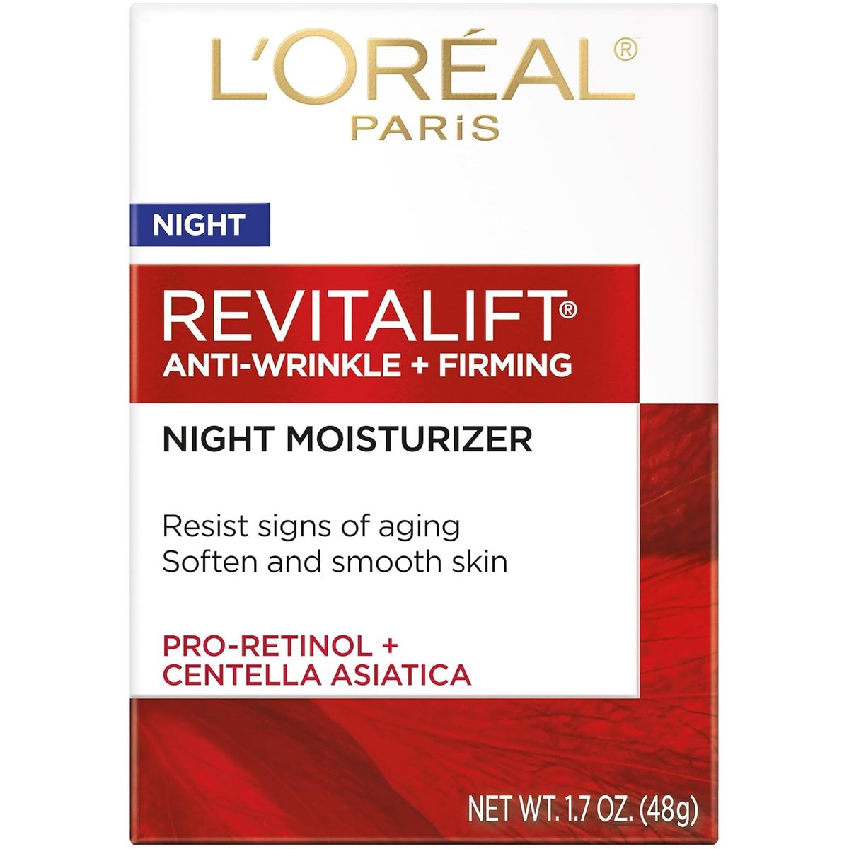 L'Oréal Paris RevitaLift Anti-Falten Nachtcreme mit Pro-Retinol, 1,7 Unzen