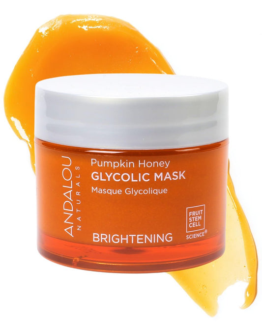 Andalou Naturals Pumpkin Honey Glycolic Mask (NEUE FORMEL) - Peeling-Gesichtsmaske mit Glycolsäure und Vitamin C für einen strahlenden Teint - Sanftes Peeling entfernt Schmutz und abgestorbene Hautzellen - 50 ml