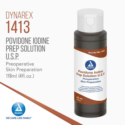 Dynarex Povidon-Iod-Lösung 10 %, Antiseptikum für Haut und Schleimhäute, Ideal für die chirurgische Vorbereitung, 118 ml (4 fl. oz.), 1 Flasche