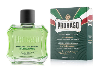 Proraso Aftershave Lotion – Erfrischendes Aftershave Splash mit Eukalyptusöl & Menthol für alle Barttypen – 100 ml
