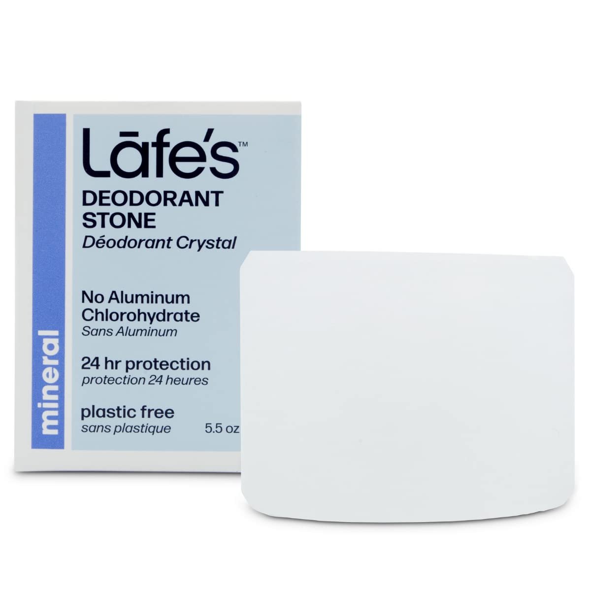 Lafe's Naturals Deodorant | 5,5 oz Kristall-Deo-Stein ohne Aluminium | Plastikfreie Verpackung
