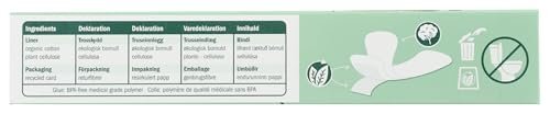 Natracare Bio-Baumwoll-Slipeinlagen, hauchdünn, zertifizierte Bio-Baumwolle (1 Packung, 22 Einlagen)