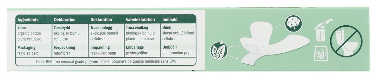 Natracare Bio-Baumwoll-Slipeinlagen, hauchdünn, zertifizierte Bio-Baumwolle (1 Packung, 22 Einlagen)