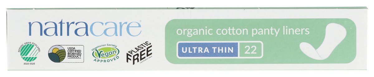 Natracare Bio-Baumwoll-Slipeinlagen, hauchdünn, zertifizierte Bio-Baumwolle (1 Packung, 22 Einlagen)