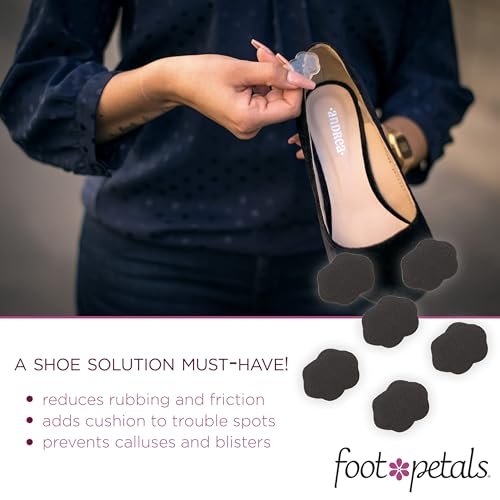 Foot Petals Spot Dot Cushion Scalloped Druckentlastung für Blasen – Schwarz, Medium
