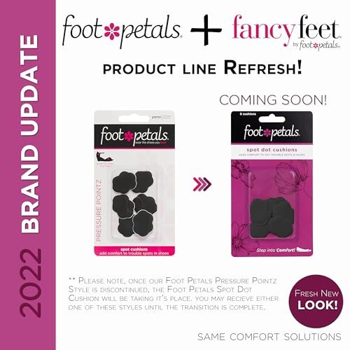 Foot Petals Spot Dot Cushion Scalloped Druckentlastung für Blasen – Schwarz, Medium