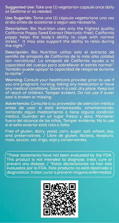 Bio Nutrition California Poppy Vegi-Kapseln, 60 Stück