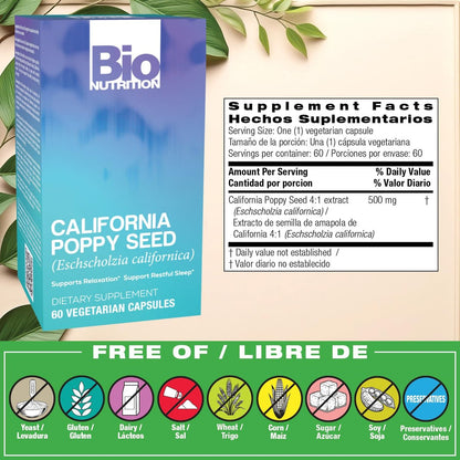 Bio Nutrition California Poppy Vegi-Kapseln, 60 Stück