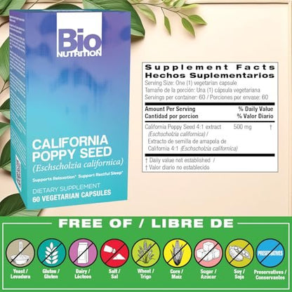 Bio Nutrition California Poppy Vegi-Kapseln, 60 Stück