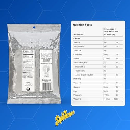 Sqwincher Zero Qwik Stik, Cool Citrus, Zuckerfrei, Kalorienarm, Natriumarm Elektrolyt-Pulver Hydrationsgetränk, 0,11 oz Beutel (50er-Pack)