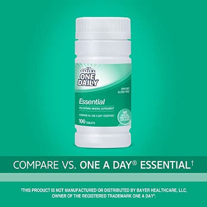 21st Century One Daily Essential Tabletten, 100 Stück – Tägliche Vitamin- und Mineralstoffergänzung