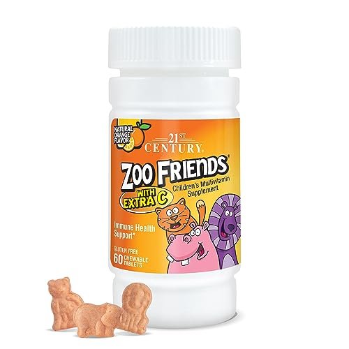 21st Century Zoo Friends mit Extra C - Kaubare Multivitamin-Tabletten, 60 Stück
