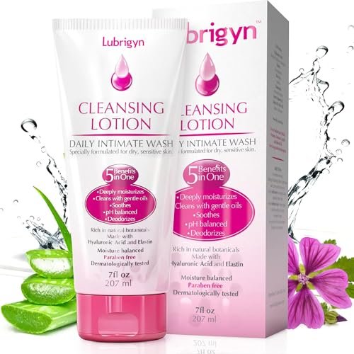 Lubrigyn Reinigungslotion – Tägliche Intimwaschlotion mit Hyaluronsäure für trockene und empfindliche Haut, pH-ausgleichend, 200 ml